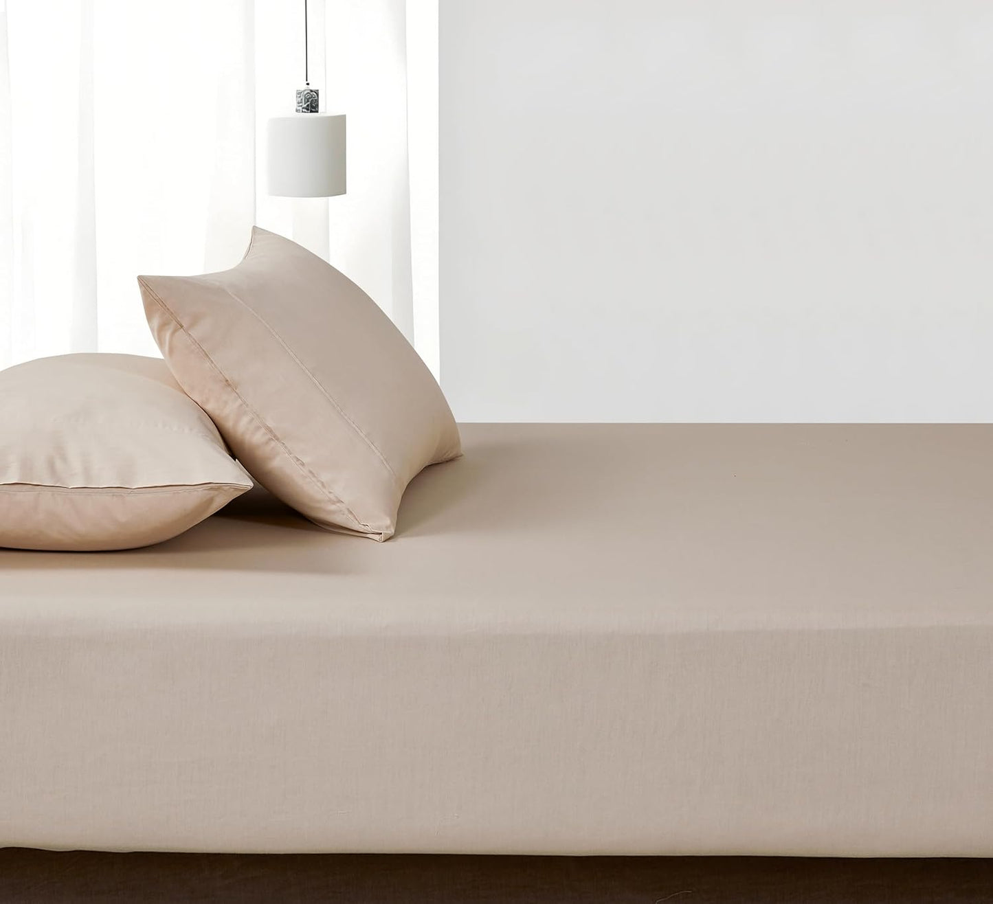 100% Vintage Washed Cotton Fitted Sheet Combo Set – 100% Natural Cotton, Ultra Soft & Breathable – Includes Fitted Sheet & Pillowcases – Machine Washable (Natural, King)