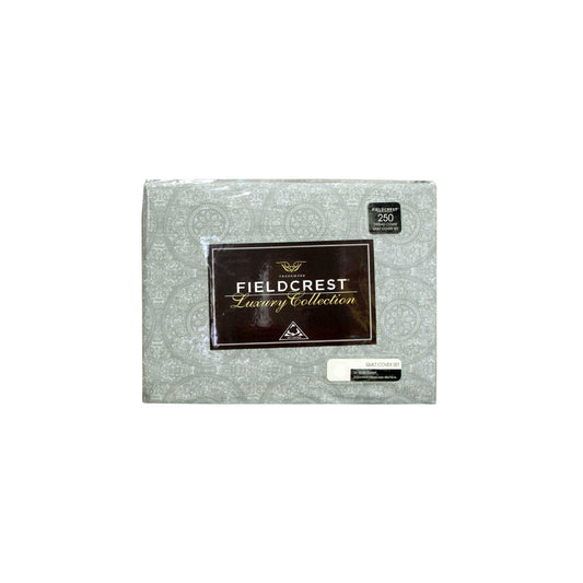 Fieldcrest Cotton Reversible Mandala Silver Quilt Cover Set Queen