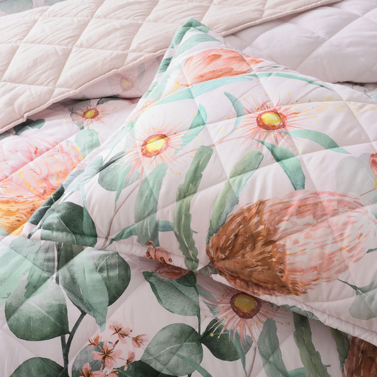 Bianca Sidney Blush Printed Floral Bedspread Set King Single