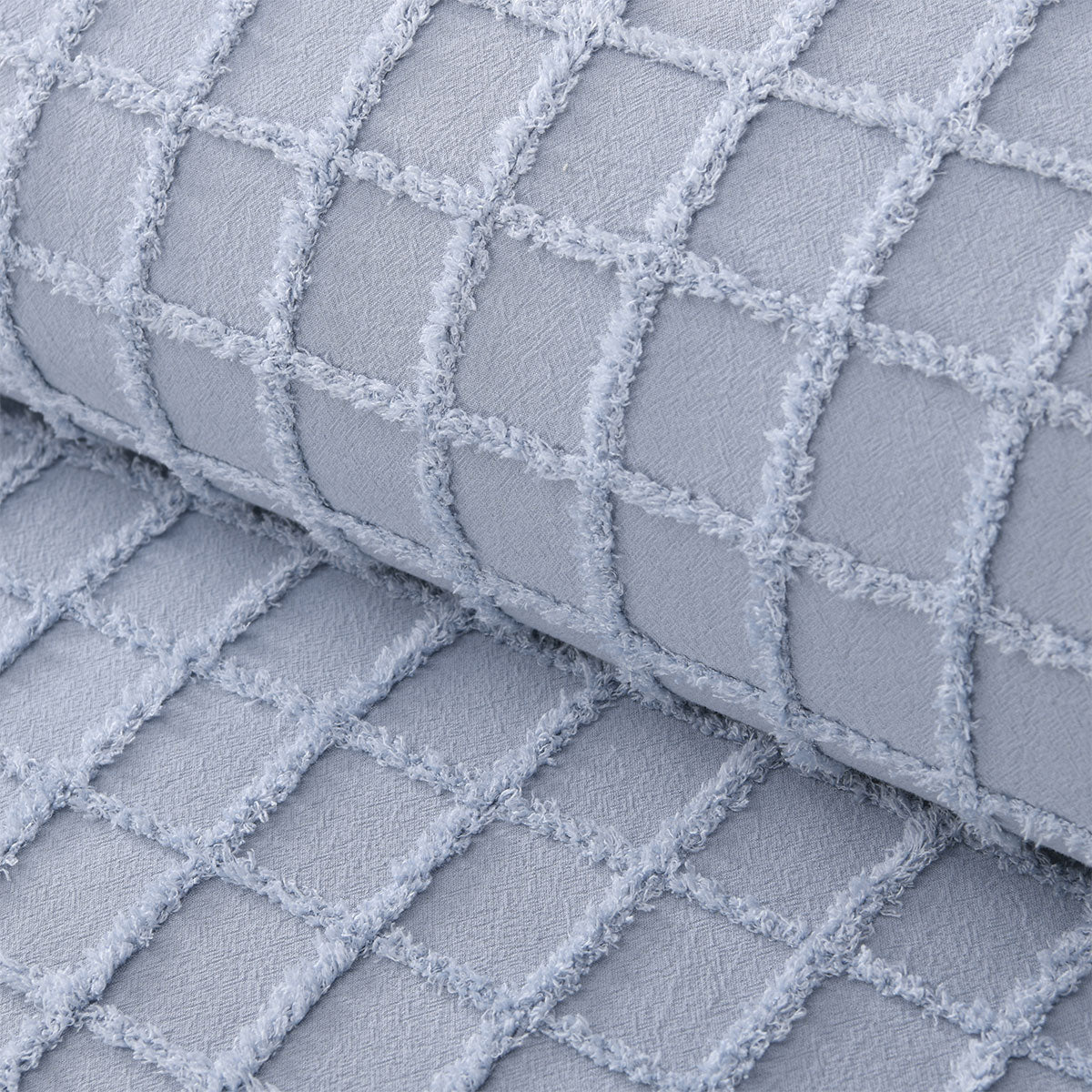 Vintage Design Homewares Parquet Snooze Blue Polyester Cotton Quilt Cover Set King