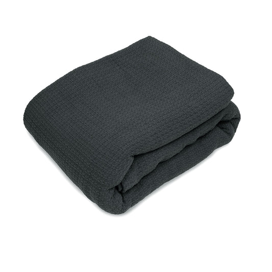 Algodon Sophie Cotton Waffle Blanket Queen 245x240cm Charcoal
