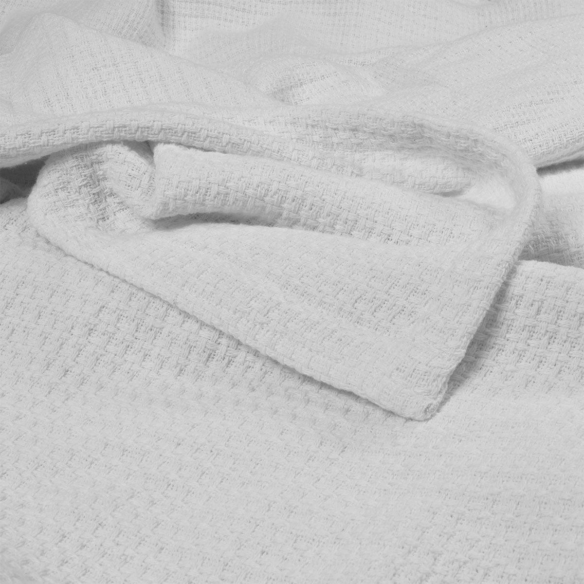 Algodon Sophie Cotton Waffle Blanket Queen 245x240cm White