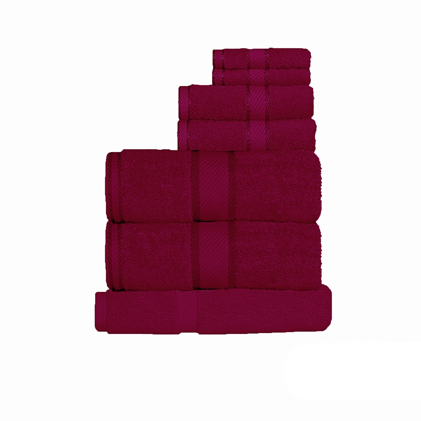 Kingtex 550gsm Cotton 7 Pce Towel Set Burgundy