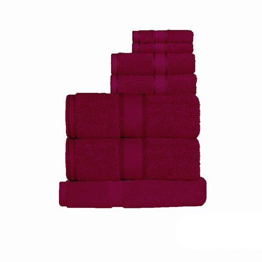 Kingtex 550gsm Cotton 7 Pce Towel Set Burgundy