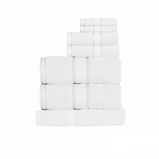 Kingtex 550gsm Cotton 7 Pce Towel Set White