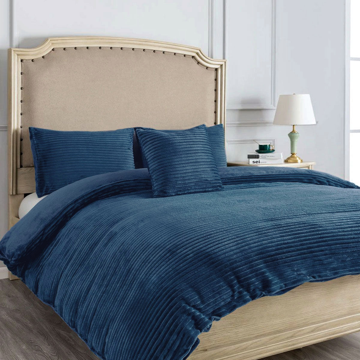 Alastairs Ruby Navy Quilt Cover Set Double