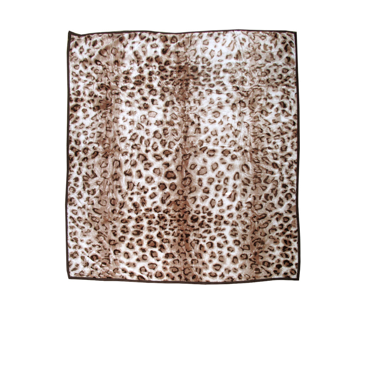 750gsm 3.5kg Double Layer Animal Print Faux Mink Blanket Queen 200x240 cm Brown Leopard