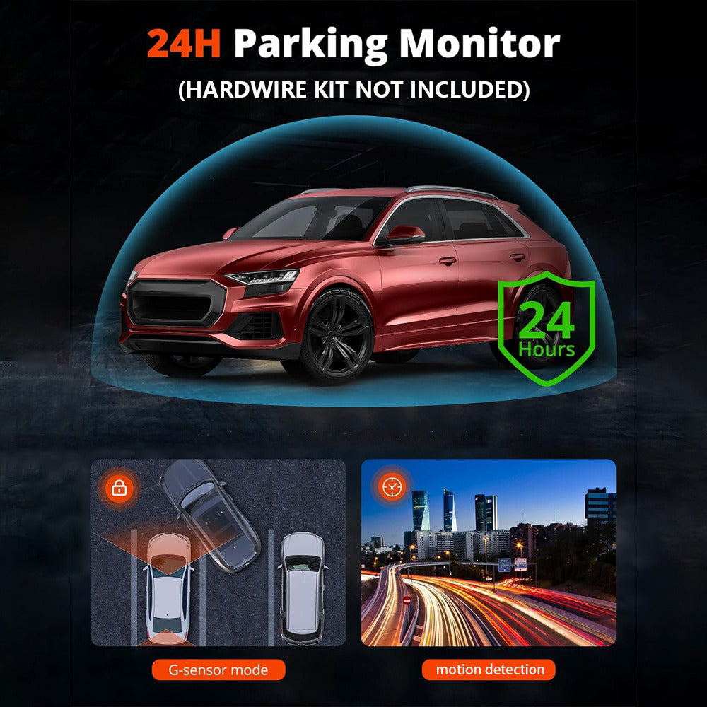 4K+2.5K Dual Dash Cam with WiFi GPS ADAS, Front and Rear Car Camera Recorder with 32GB Card