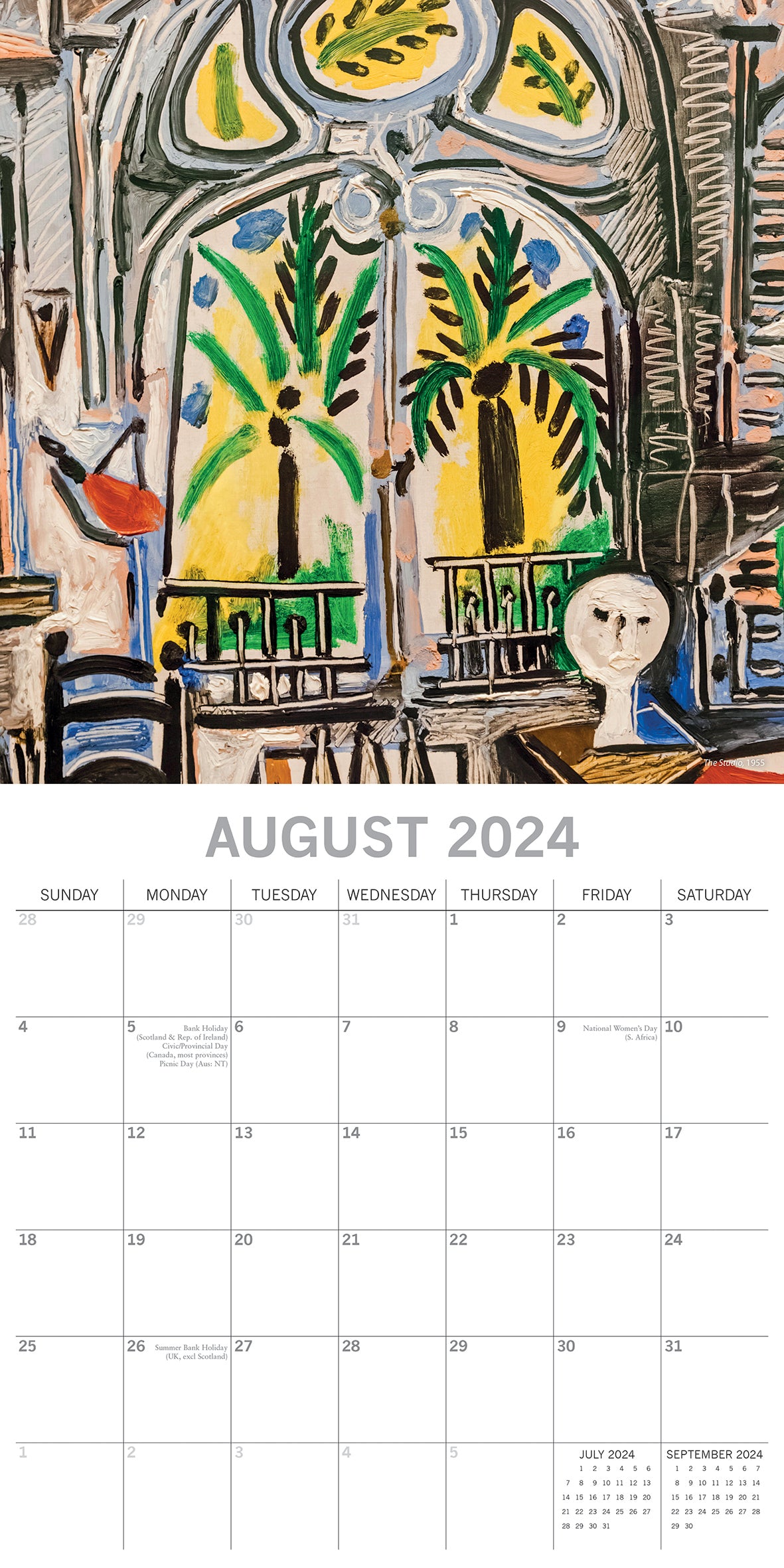Picasso 2024 Square Wall Calendar 16 Months Arts Planner Christmas New Year Gift