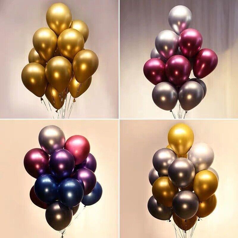 Metallic Latex Balloons 12 Inch Chrome Party Balloons for Birthday Wedding Decoration - Light Purple 10PCS
