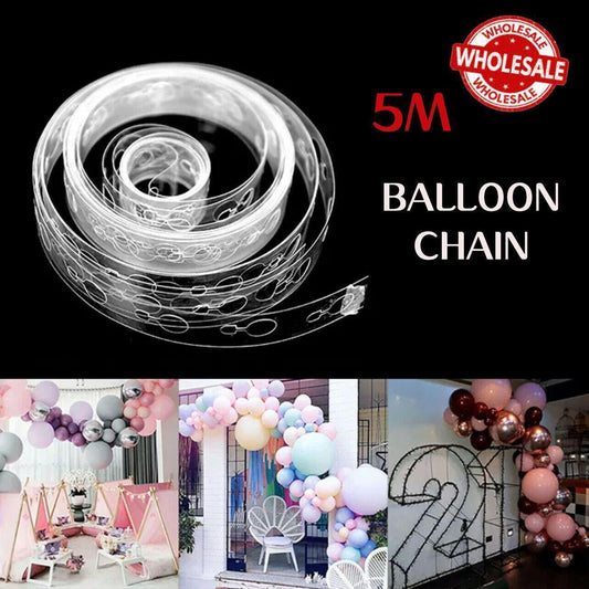 5M Balloon Decorate Strip Arch Garland Connect Chain Diy Tape Party Bar Decor Au - 1 Pack