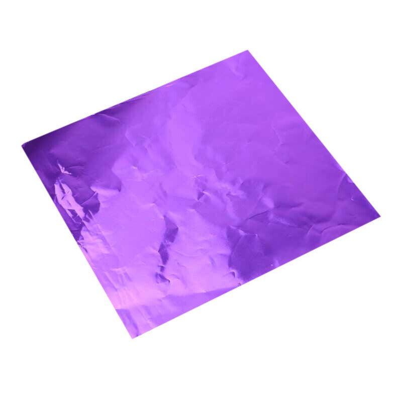 100Pcs Aluminium Foil Chocolate Wrappers 20cm Squares - Blue/Embossed