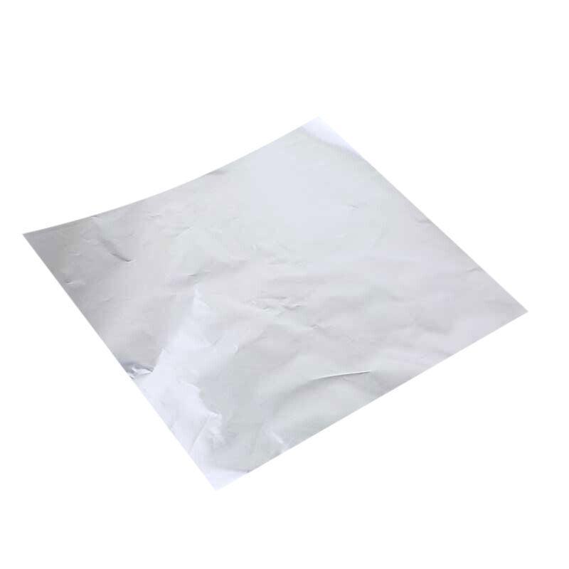 100Pcs Aluminium Foil Chocolate Wrappers 20cm Squares - Pink/Embossed