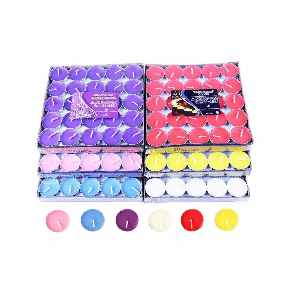 Tealight Candles 10 or 50 Pack Unscented Long Burning for Wedding Party Decor - Red- 2 Hours10PCS