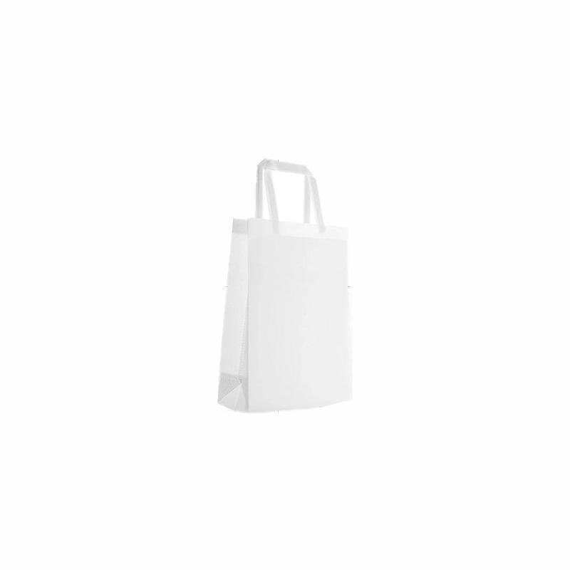 100PCS Reusable Non Woven Shopping Bags Eco Friendly Washable Tote Bags White - 41X35X12CM