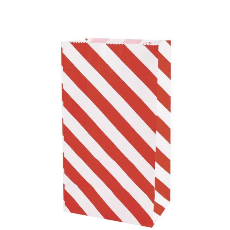 100X Colourful Plaid Kraft Paper Bag Candy Cookie Snack Cake Gift Bags 9X6X18cm - Green