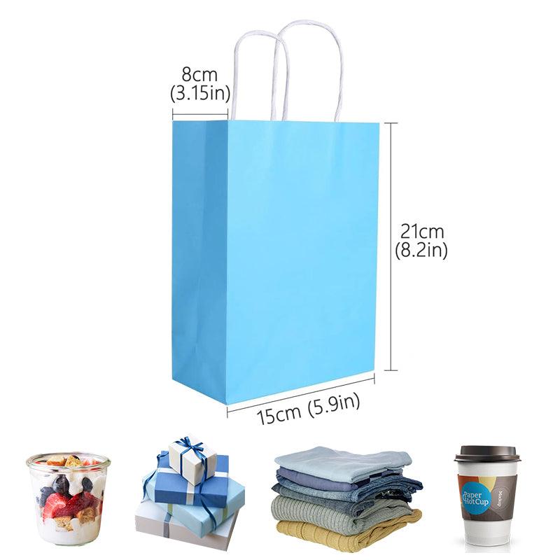 20pcs Small Kraft Paper Gift Bags with Handles for Shopping Party Favour - Light Purple
