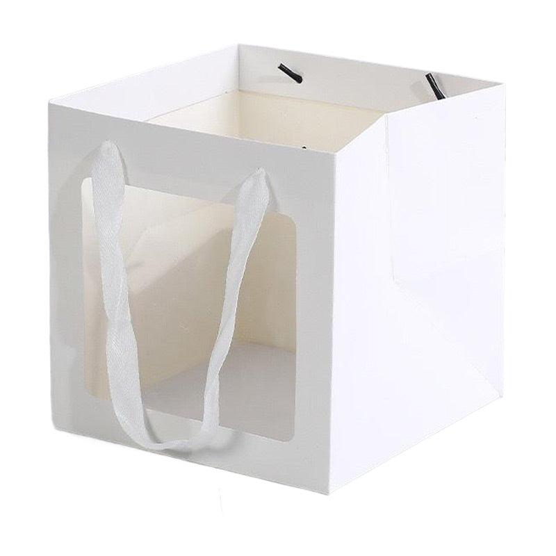 20PCS Open Window for Flower Doll Wedding Gift Transparent Square Packaging Bag - Black 30-30-30cm