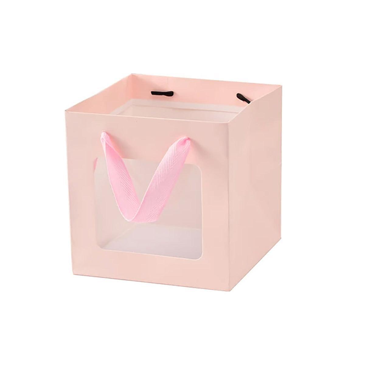 20PCS Open Window for Flower Doll Wedding Gift Transparent Square Packaging Bag - Black 30-30-30cm