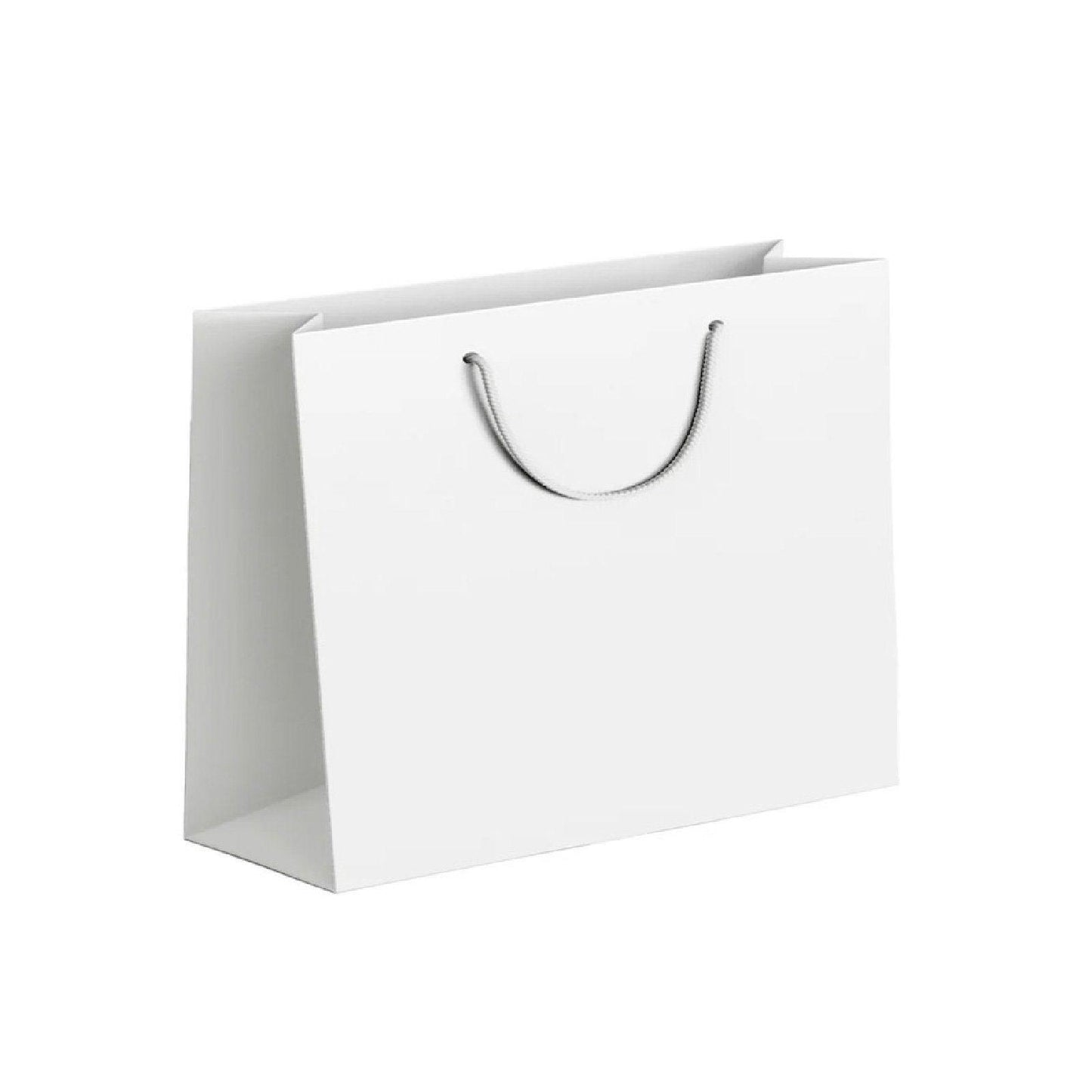 25X Kraft Paper Bags Gift Shopping Bag Carry White Pink Black Bag With Handles - Pink-14-21-7.5