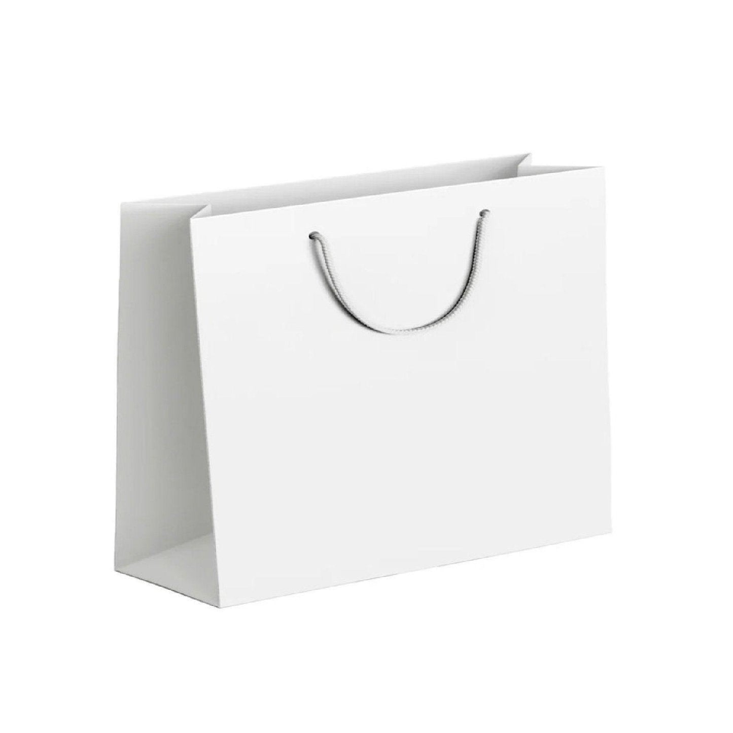 25X Kraft Paper Bags Gift Shopping Bag Carry White Pink Black Bag With Handles - Pink-26-35-13