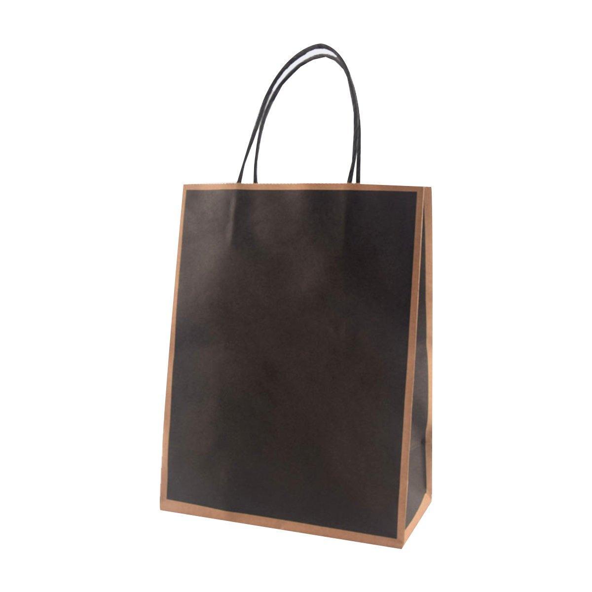 Gift Kraft Paper Bags for Packaging and Takeaway 50PCS - Black-27*32*11cm