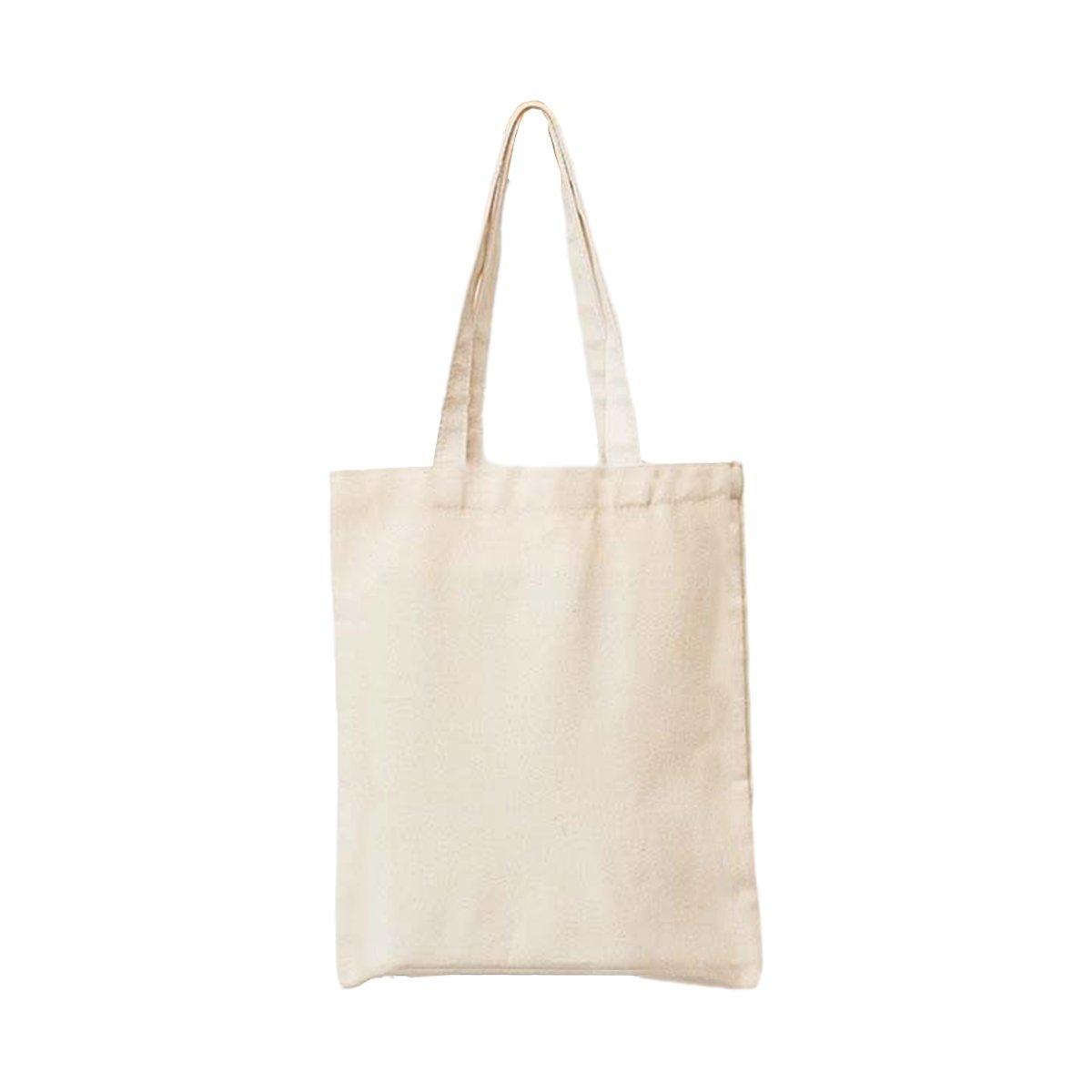 5PCS Canvas Tote Bag Cotton Blank DIY Shopping Shoulder Bags - Natural 30*35cm