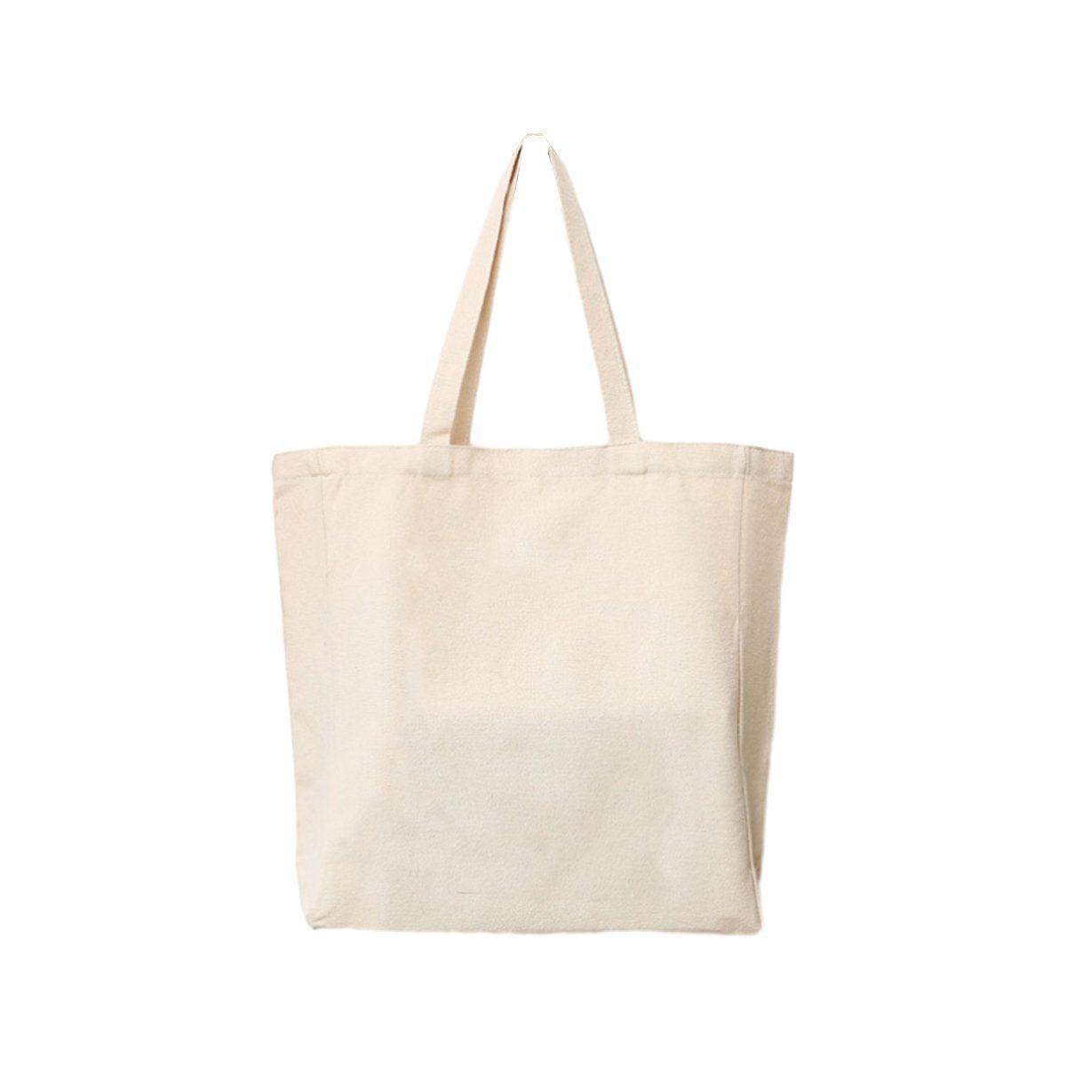 5PCS Canvas Tote Bag Cotton Blank DIY Shopping Shoulder Bags - Natural 30*35cm