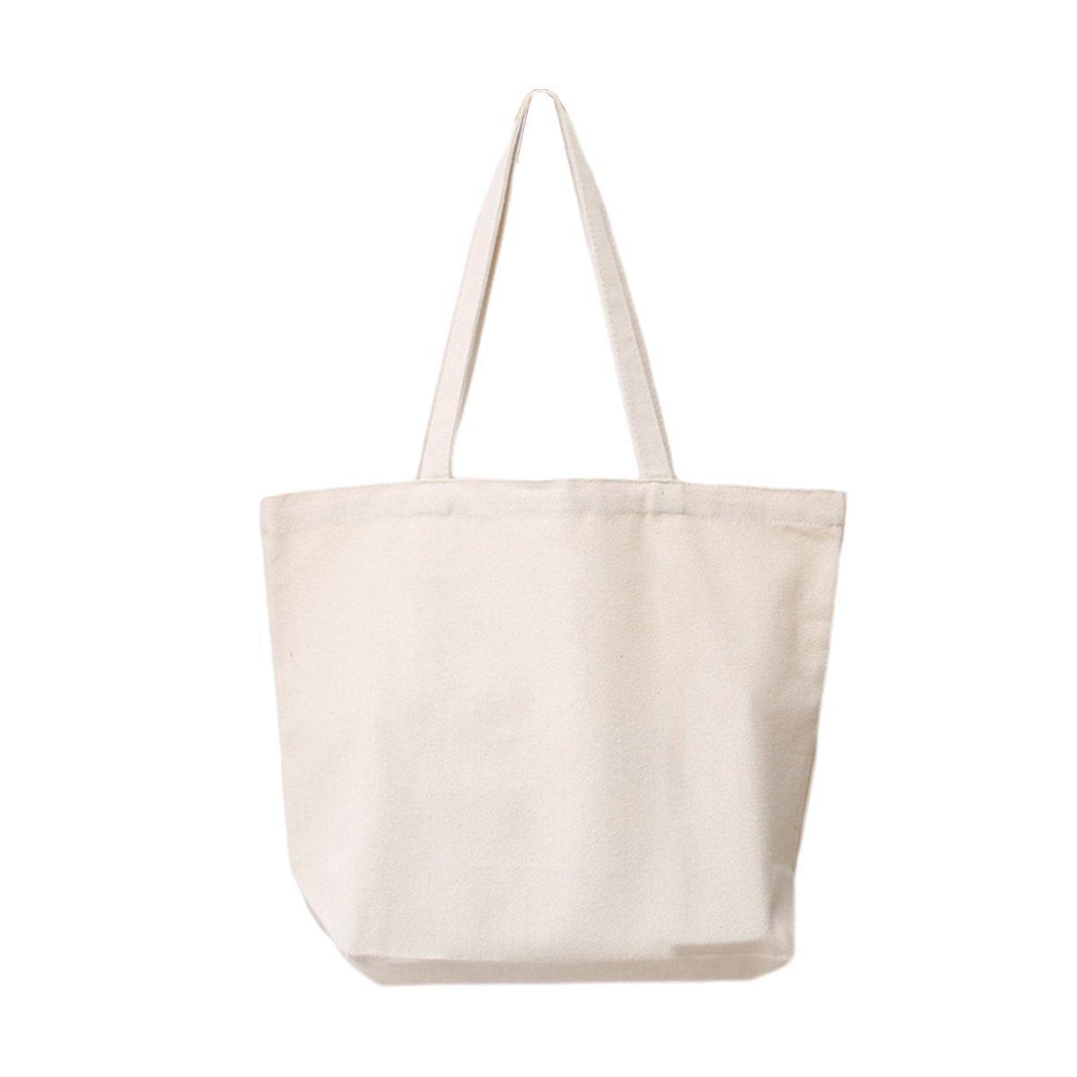 5PCS Canvas Tote Bag Cotton Blank DIY Shopping Shoulder Bags - Natural 40*30*10cm