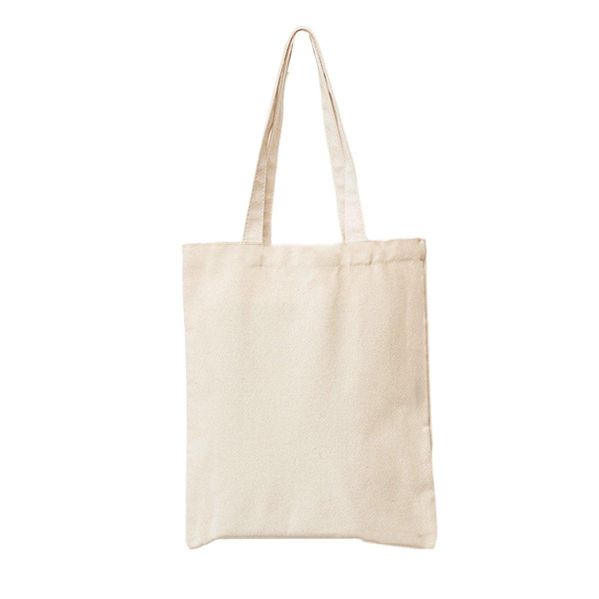 5PCS Canvas Tote Bag Cotton Blank DIY Shopping Shoulder Bags - Natural 45*35*15cm