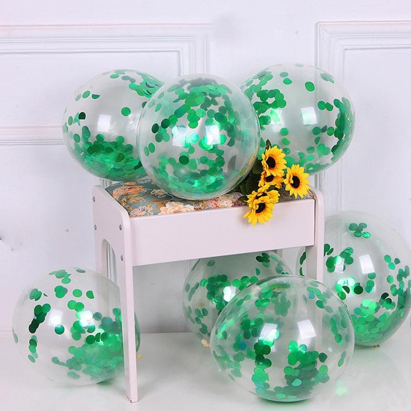 10/100X 30Cm Confetti Glitter Balloons for Party & Wedding - 30cm Green *100pcs