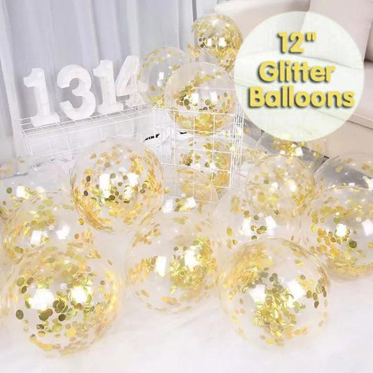 10/100X 30Cm Confetti Glitter Balloons for Party & Wedding - 30cm Silver *100pcs