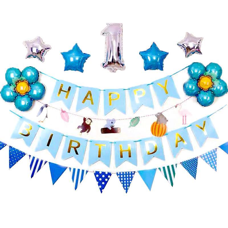 45-50 Pcs Happy Birthday 3D Unicorn Decoration Balloons Diy Decor Party Set - 01