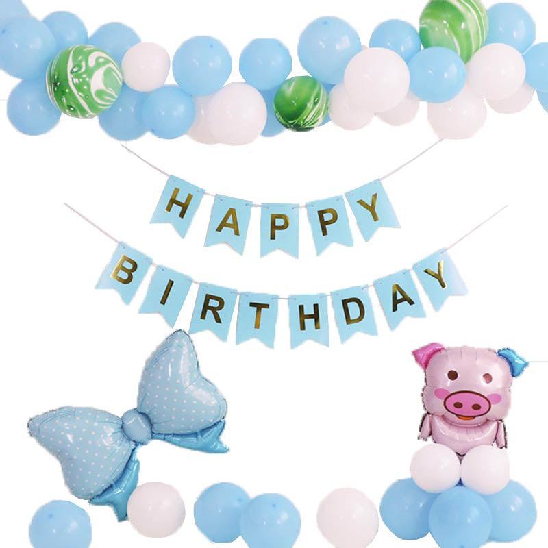 45-50 Pcs Happy Birthday 3D Unicorn Decoration Balloons Diy Decor Party Set - 04