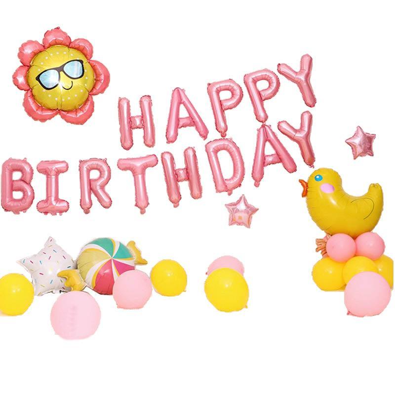 45-50 Pcs Happy Birthday 3D Unicorn Decoration Balloons Diy Decor Party Set - 05