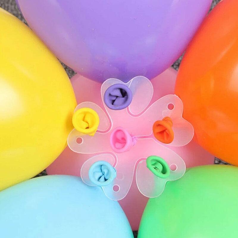Balloon Clips H V Clip Tie Filled Helium Air Balloons Wedding Party Decoration - 10X Flower shaped