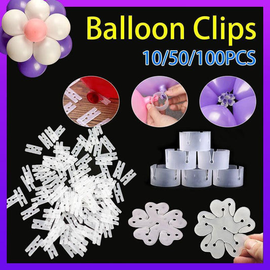Balloon Clips H V Clip Tie Filled Helium Air Balloons Wedding Party Decoration - 50X Round shaped