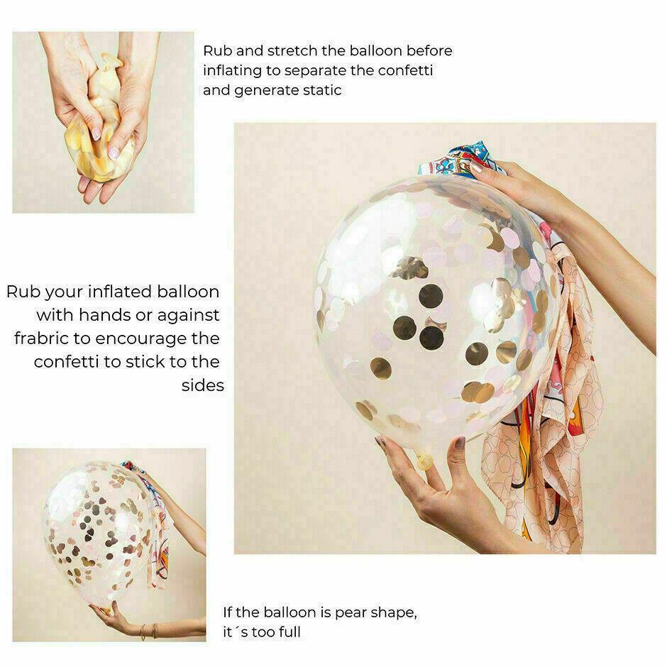 10/100X 30Cm Confetti Glitter Balloons for Party & Wedding - 30cm Rose Red *10pcs