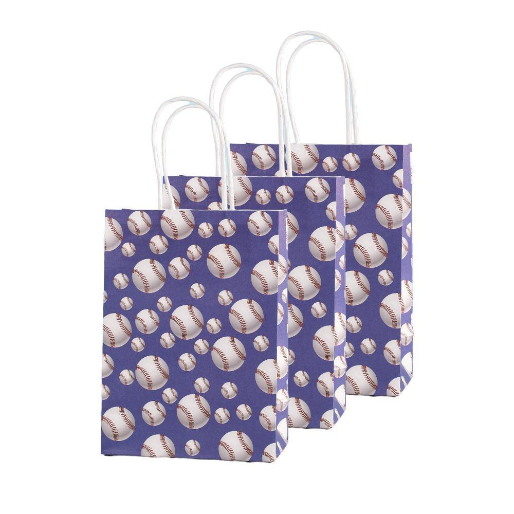 30PCS Fashion Ball Kraft Paper Gift Bag Festivals gift tote bag Party Favor Bag - Basketball-30pcs