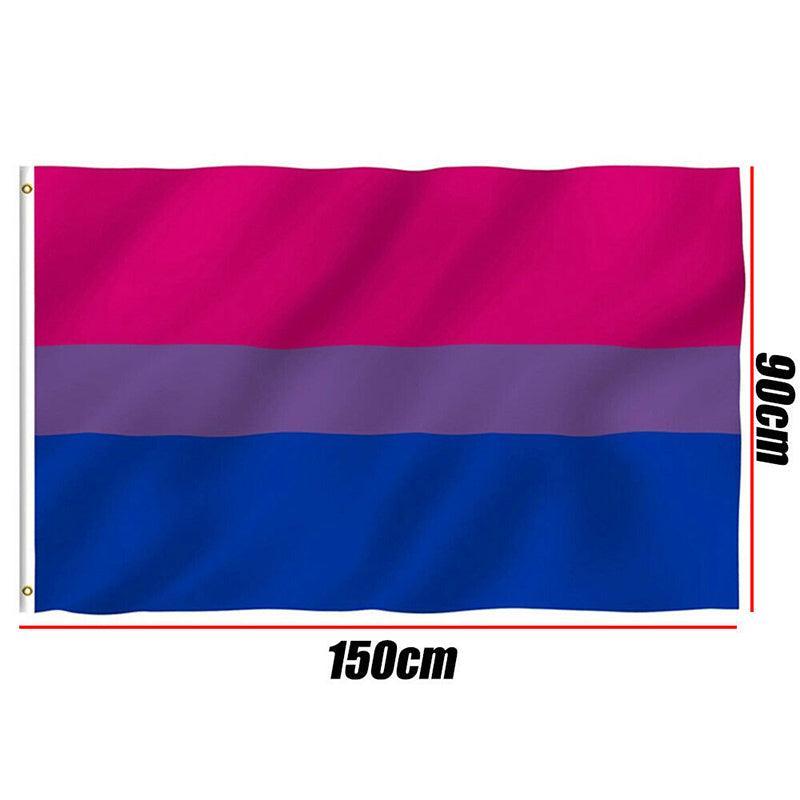 Bisexual Large Flag 150X90Cm Bi Sexual Pride Lgbt Lesbian Gay Rainbow Mardi Gras