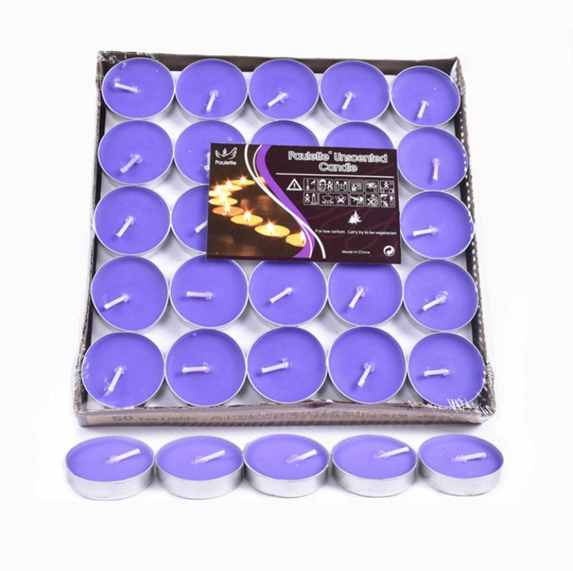 Tealight Candles 10 or 50 Pack Unscented Long Burning for Wedding Party Decor - Blue- 2 Hours10PCS