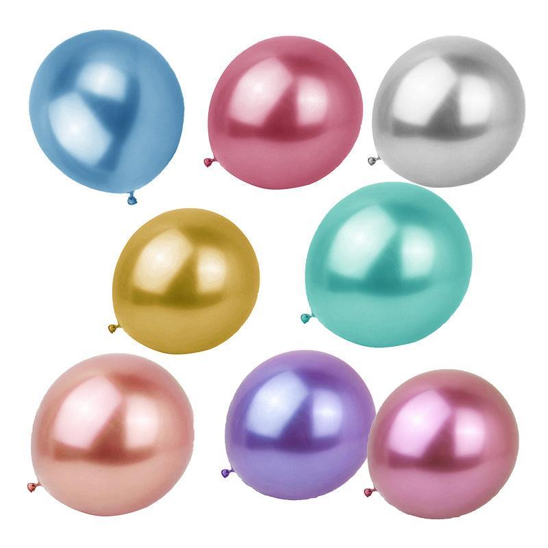 Metallic Latex Balloons 12 Inch Chrome Party Balloons for Birthday Wedding Decoration - Blue 50PCS