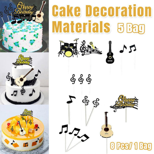Music Notes Violin Cake Decoration Materials Birthday Cake Topper Inserts - 1