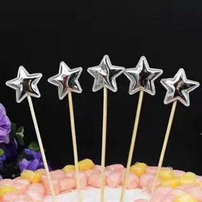 Happy Birthday Acrylic Cake Topper Cake Decoration Golden Silver Party - Gold-Stripe Heart