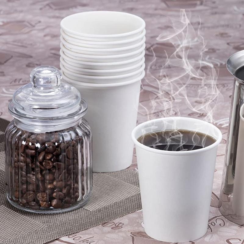 Disposable Coffee Cups Takeaway Paper Single Wall 16oz No Lids - 100pcs