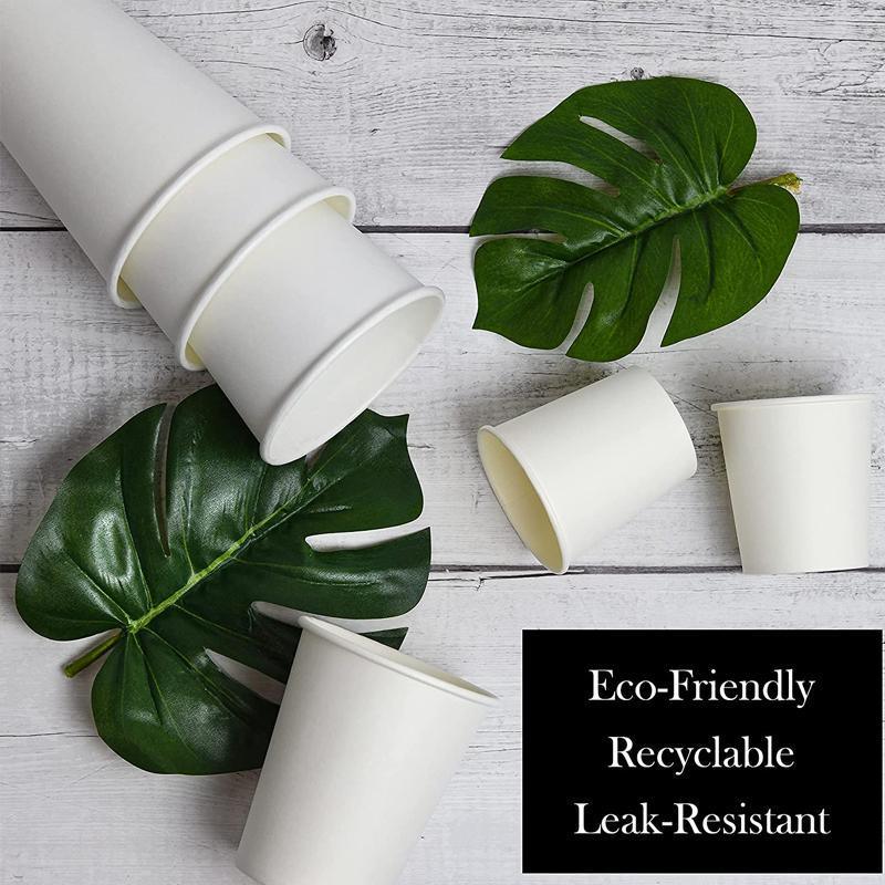 Disposable Coffee Cups Takeaway Paper Single Wall 16oz No Lids - 100pcs