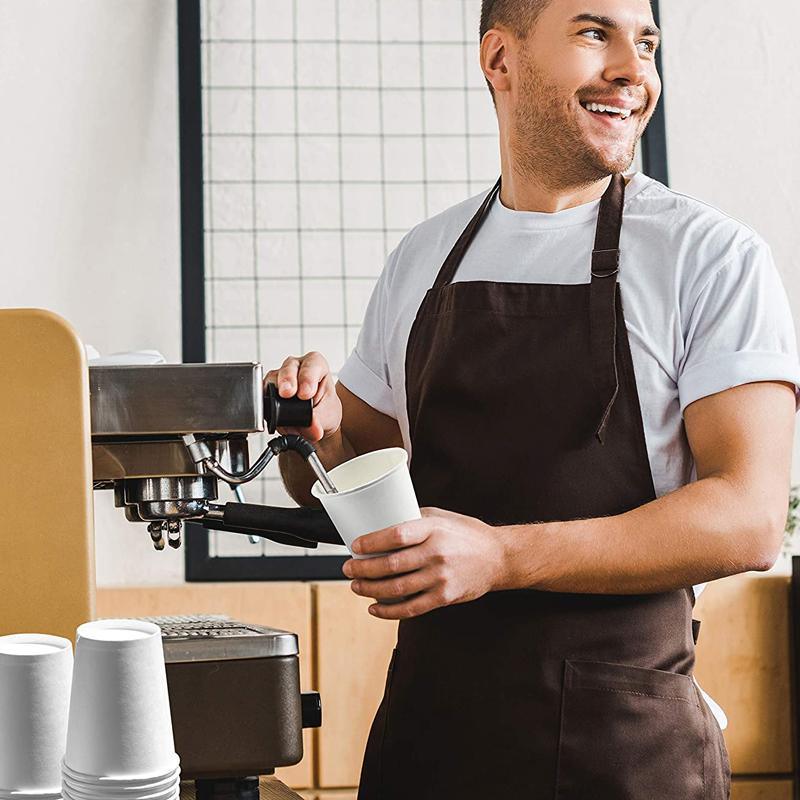 Disposable Coffee Cups Takeaway Paper Single Wall 16oz No Lids - 100pcs