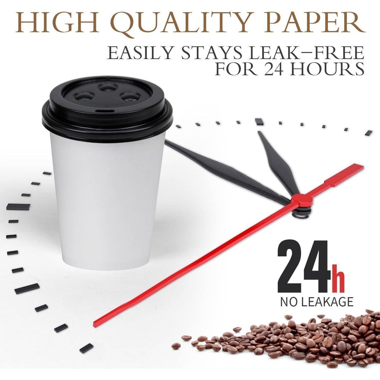 Disposable Coffee Cups 8oz Takeaway Paper Single Wall No Lids - 100pcs