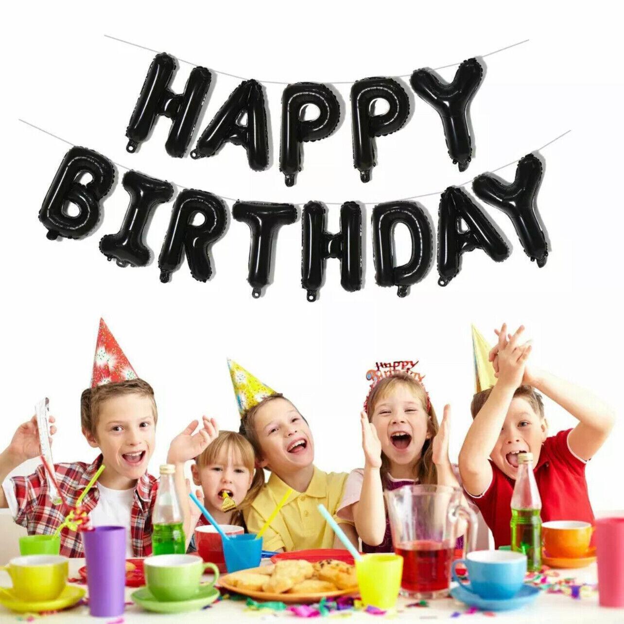 40Cm 3D Happy Birthday Letters Balloons Inflating Foil Banner Bunting Celebrate - Gold