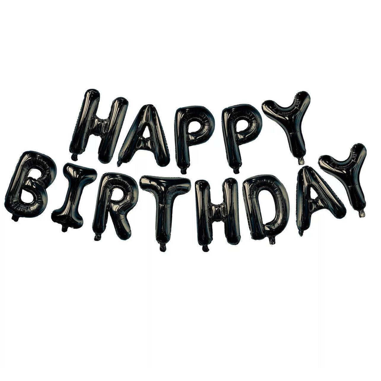 40Cm 3D Happy Birthday Letters Balloons Inflating Foil Banner Bunting Celebrate - Light Blue